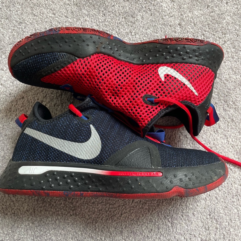 Preowned Nike PG4  Blue/Red Shoes Sz 8.5